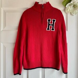 Tommy Hilfiger Red Quarter Zip Knit Sweater Sz 8/10